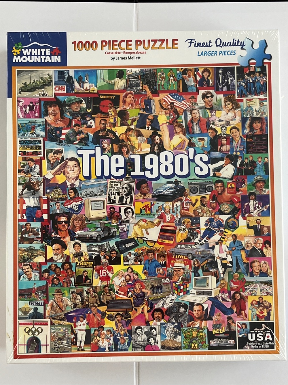 White Mountain The 1980's Colorful Retro Collage Puzzle